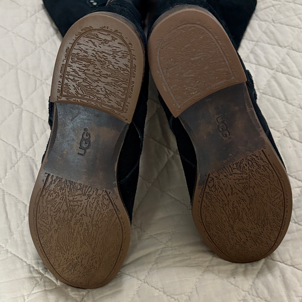 UGG Black Cydnee Suede & Leather Boots w/Sheepskin Lining. Sz 9. Great condition - Picture 7 of 11